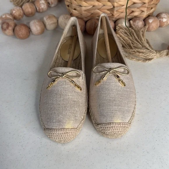 MICHAEL KORSNORI ESPADRILLE Metallic Linen Sz 7